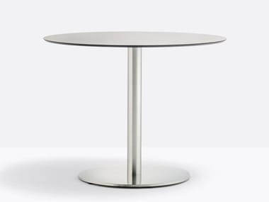 INOX 4431 - Round steel contract table by Pedrali