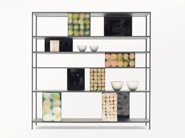 INTERMEZZO - Aluminium and steel bookcase by Paola Lenti