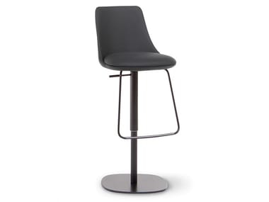 ITALA TOO - High upholstered leather stool by Bonaldo