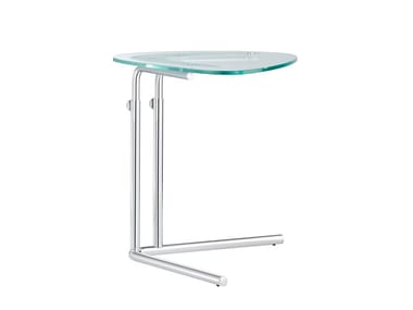 K22G - Height-adjustable glass and steel side table by Tecta