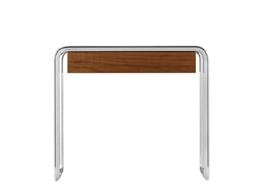 K2A - Rectangular aluminium and wood bedside table by Tecta