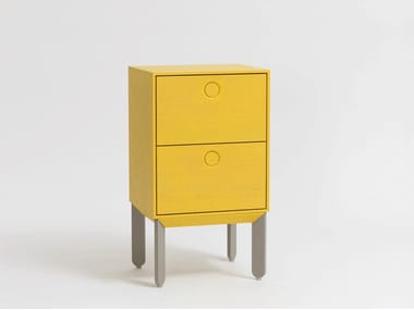 KIN TINY - Solid wood bedside table with drawers by Zeitraum