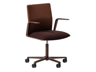 KINESIT MET - Low back fabric office chair with castors with armrests by Arper