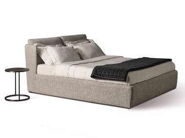 KIRA - Fabric double bed with removable cover with upholstered headboard by Meridiani