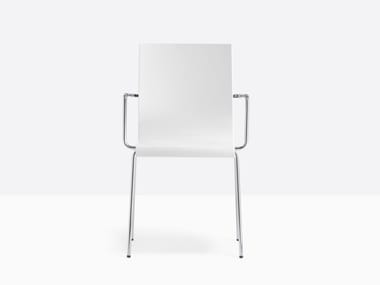 KUADRA 1115 - Plastic chair with armrests by Pedrali