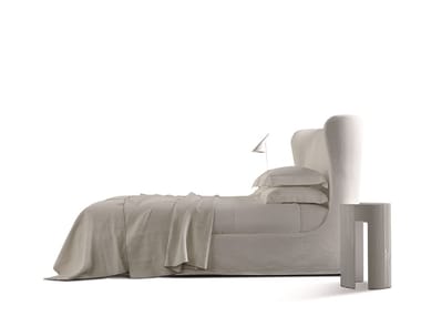 LAUREN GHOST - Fabric double bed with high headboard by Meridiani