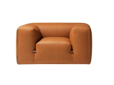 LE MURA - Modular leather armchair with armrests by Tacchini