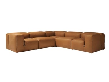 LE MURA - Corner modular leather sofa by Tacchini