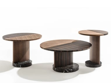 LEAF - Round wooden coffee table by Porada