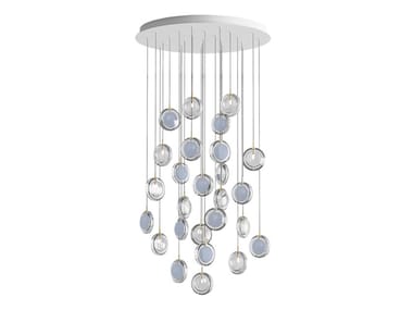 LENS 26 ROUND - LED dimmable blown glass pendant lamp by bomma