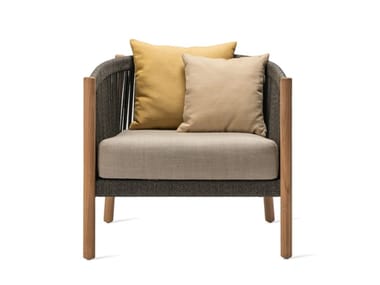 LENTO - Rope garden armchair with armrests by Vincent Sheppard