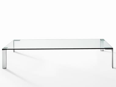 LIKO GLASS - Rectangular crystal and steel coffee table by Desalto