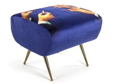 LIPSTICKS - Upholstered fabric footstool (Request Info)