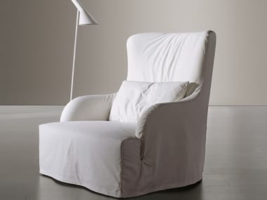 LIU - Bergere upholstered fabric armchair by Meridiani