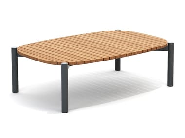 LOBSTER - Low rectangular teak garden side table by Atmosphera