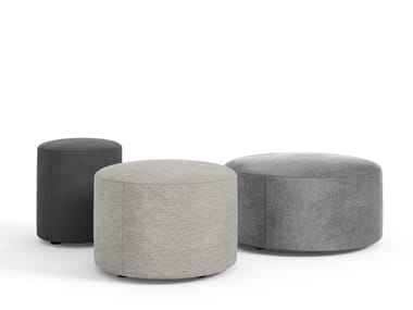 LOG - Upholstered round fabric pouf by Novamobili