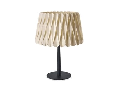 LOLA - Handmade wood veneer and metal table lamp by LZF