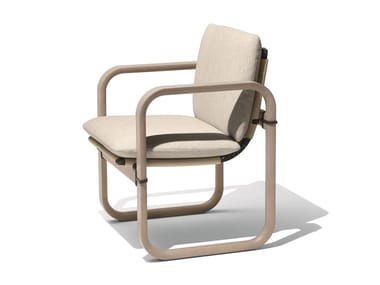 LOOP - Ash garden chair with armrests by Giorgetti