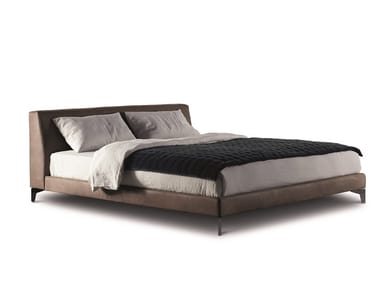 LOUIS UP - Double bed with upholstered headboard by Meridiani