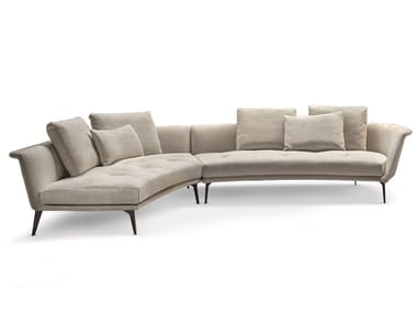 LOVY - Sectional curved fabric sofa by Bonaldo