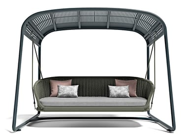 LUDO - 2 Seater teflon and aluminium garden swing seat by Atmosphera