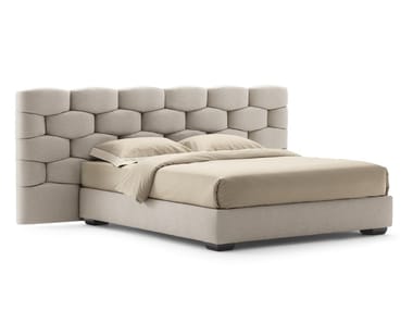 MAJAL - Double bed with upholstered headboard by Flou