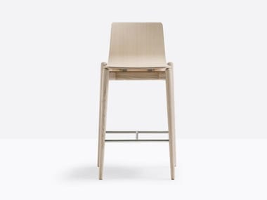 MALM? 232 - Ash stool with footrest by Pedrali