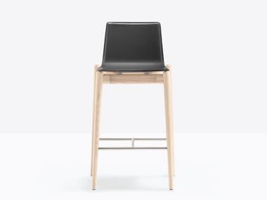 MALM? 252 - Ash stool with footrest by Pedrali