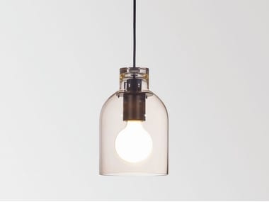 MANTELLO GLASS E27 - Blown glass pendant lamp by Delta Light