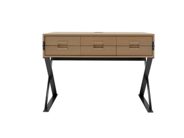 MAX - Wooden secretary desk with drawers by Maxalto