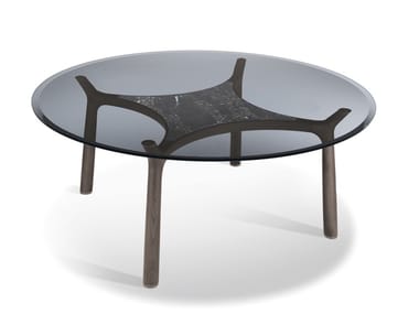 MEMOS - Round glass table by Giorgetti