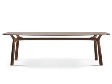 MEMOS - Rectangular glass living room table by Giorgetti