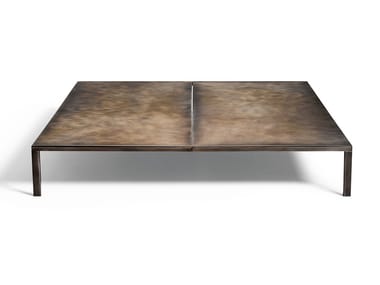 METALLARO - Low square stainless steel garden side table by DE PADOVA