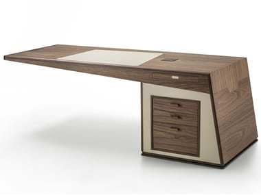 MID? - Rectangular walnut writing desk with drawers by Porada