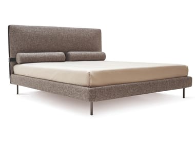 MIES - Fabric double bed with upholstered headboard by Calligaris