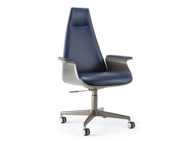 MINERVA - Height-adjustable upholstered leather executive chair by Reflex