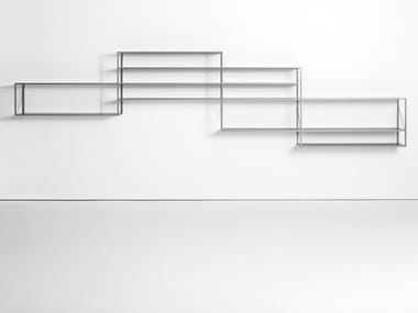 MINIMA 3.0 SKETCH - Wall-mounted floating aluminium bookcase by MDF Italia