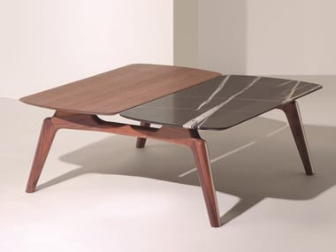 MIXTA DUO - Wood and marble coffee table by Nomon