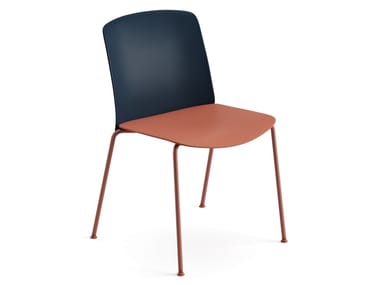 MIXU - Polypropylene and plywood stackable chair by Arper