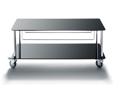 MOBY 2 - Laminate TV cabinet with castors by DE PADOVA