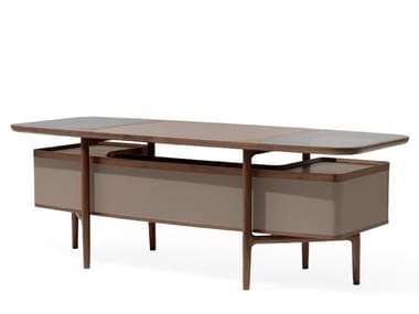 MOGUL - Rectangular wooden writing desk by Giorgetti