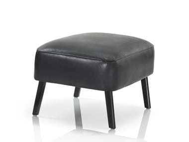 MONO - Upholstered leather footstool by Wittmann