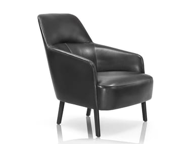 MONO - High-back leather armchair by Wittmann