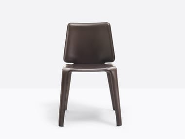 MOOD - Tanned leather chair by Pedrali