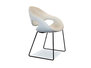 Moon - Integral polyurethane foam chair with metal sled base by Tonon