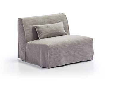 MORE 05 - Upholstered fabric armchair with removable cover by Gervasoni