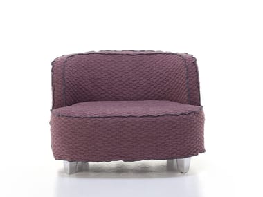 MORE 24 - Fabric armchair with removable cover with armrests by Gervasoni