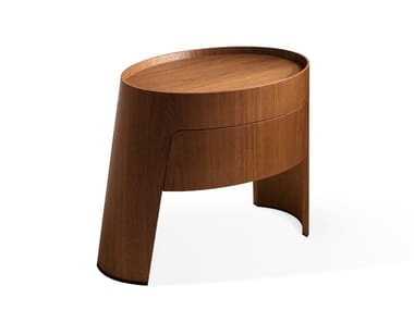 MORFEO - Oval leather side table by Giorgetti