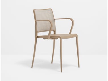 MYA 706/2 - Stackable aluminium chair with armrests by Pedrali