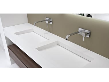 SLOT & MYSLOT - Corian® washbasin with integrated countertop by Antonio Lupi Design